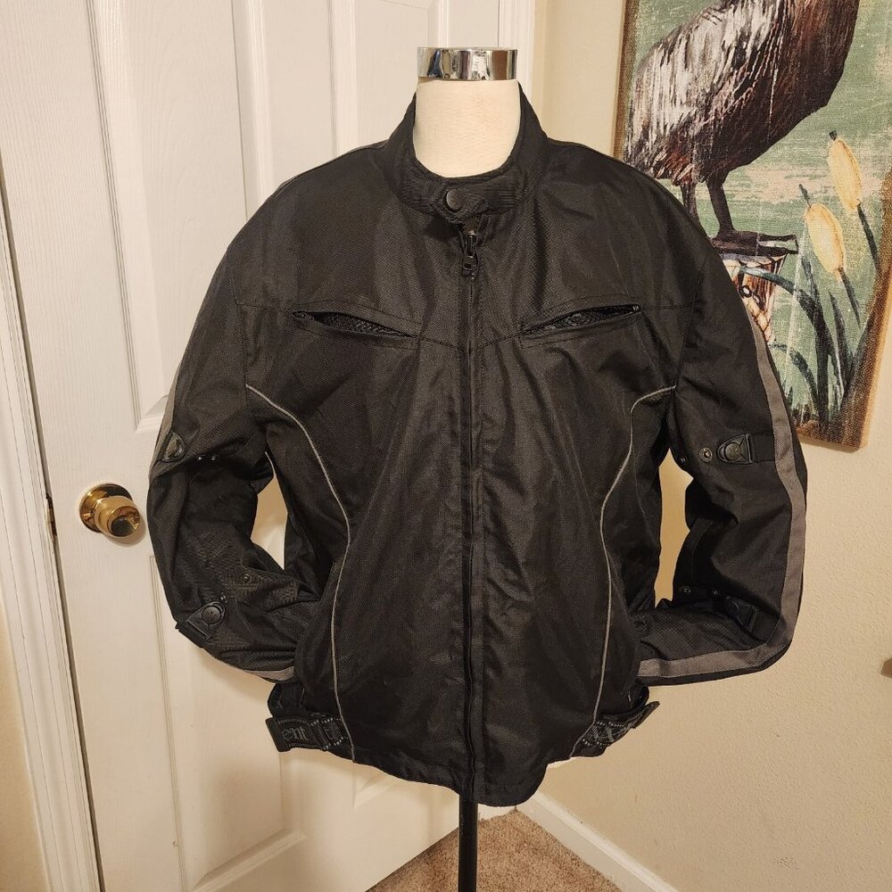X Element Nylon Black Motorcycle Jacket Size XL‎ Zip Out Liner Excellent Cond